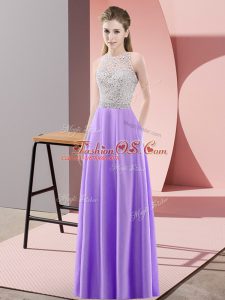 Scoop Sleeveless Backless Mother Of The Bride Dress Lavender Satin