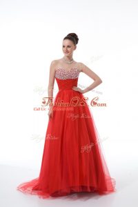 Custom Made Sleeveless Beading Zipper Prom Party Dress