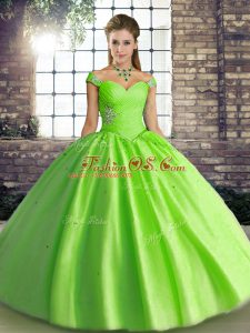 Beading Sweet 16 Dress Lace Up Sleeveless Floor Length