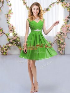 Sexy Zipper Dama Dress for Quinceanera Belt Sleeveless Mini Length