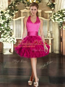 Halter Top Sleeveless Tulle Custom Made Ruffles Lace Up