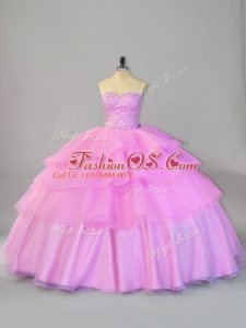 New Style Sleeveless Lace Up Floor Length Ruffled Layers 15 Quinceanera Dress