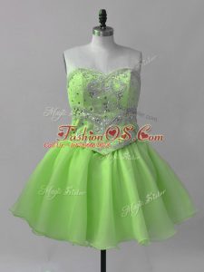 Delicate Sweetheart Lace Up Beading Cocktail Dresses Sleeveless