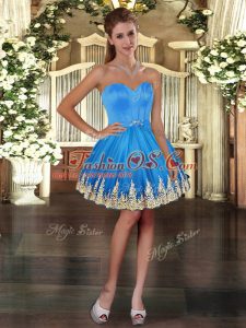 Tulle Sleeveless Mini Length Prom Gown and Embroidery