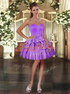 Deluxe Purple Lace Up Sweetheart Ruffled Layers Homecoming Dress Taffeta Sleeveless
