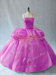Lilac Sleeveless Appliques Floor Length 15 Quinceanera Dress