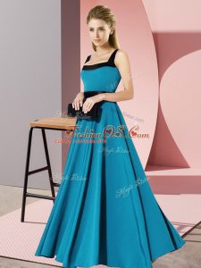 Affordable Teal Zipper Damas Dress Belt Sleeveless Floor Length
