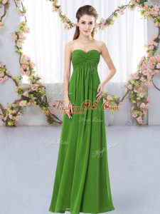Sweetheart Sleeveless Zipper Wedding Guest Dresses Green Chiffon