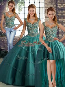 Hot Selling Sleeveless Beading and Appliques Lace Up Quince Ball Gowns