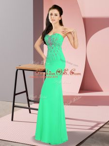 Sweetheart Sleeveless Chiffon Prom Evening Gown Beading Zipper