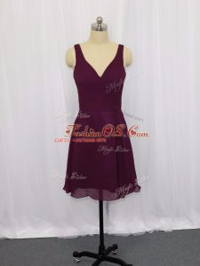 Chiffon Sleeveless Mini Length and Ruching