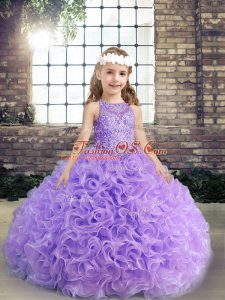 Sleeveless Beading and Ruching Lace Up Pageant Dresses
