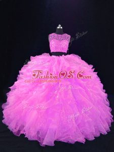 Fine Sleeveless Beading and Ruffles Zipper Sweet 16 Quinceanera Dress