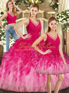 Fantastic Sleeveless Backless Floor Length Ruffles Sweet 16 Quinceanera Dress