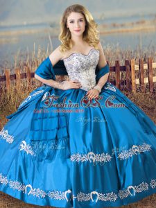 Best Selling Satin Sleeveless Floor Length 15 Quinceanera Dress and Beading and Embroidery