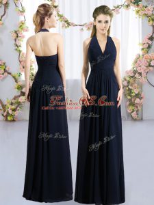 Fine Sleeveless Ruching Lace Up Quinceanera Court of Honor Dress