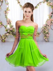 Designer Ruching Damas Dress Lace Up Sleeveless Mini Length
