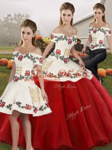 Sleeveless Lace Up Floor Length Embroidery 15 Quinceanera Dress