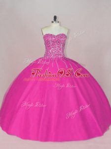 Luxurious Fuchsia Sleeveless Tulle Lace Up Sweet 16 Quinceanera Dress for Sweet 16 and Quinceanera