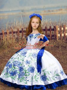 Hot Sale Sleeveless Embroidery Lace Up Kids Formal Wear