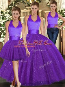Classical Sleeveless Lace Up Floor Length Ruching Quinceanera Gown