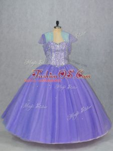 Sweetheart Sleeveless Tulle Sweet 16 Quinceanera Dress Beading Lace Up
