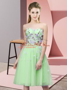 Enchanting Bridesmaid Gown Wedding Party with Appliques Sweetheart Sleeveless Lace Up