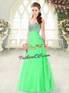 Extravagant Green Sweetheart Lace Up Beading Sleeveless