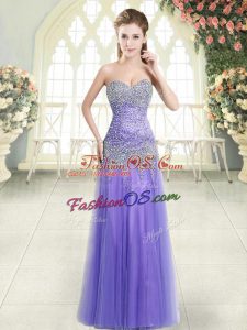 Stylish Floor Length Lavender Prom Dresses Sweetheart Sleeveless Zipper