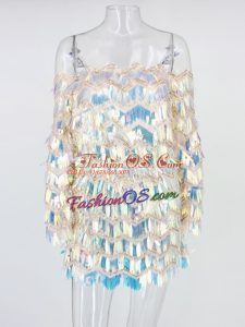 Modern Ruching Prom Dresses Silver Long Sleeves Mini Length