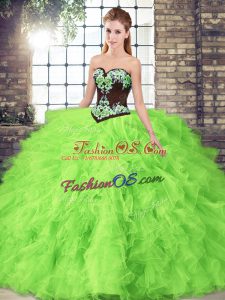Pretty Sweetheart Sleeveless Lace Up Quinceanera Dresses Tulle