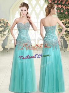 Best Sleeveless Zipper Floor Length Beading Prom Gown
