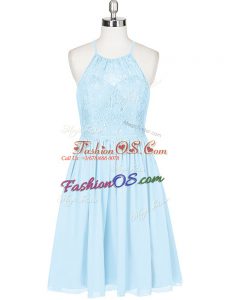 Lovely Halter Top Sleeveless Chiffon Homecoming Dress Lace Backless