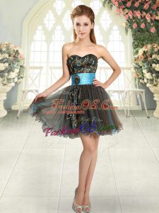 Wonderful Sweetheart Sleeveless Lace Up Prom Gown Brown Tulle