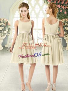 Beautiful Light Yellow Scoop Zipper Ruching Evening Dress Sleeveless