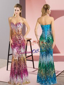 High Class Sweetheart Sleeveless Homecoming Dress Beading and Sequins Lace Up