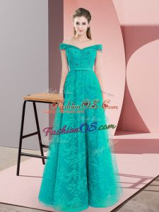 Custom Made Off The Shoulder Sleeveless Evening Dress Beading and Lace Lace Up