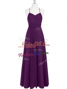 Chiffon Sleeveless Floor Length Evening Dress and Ruching