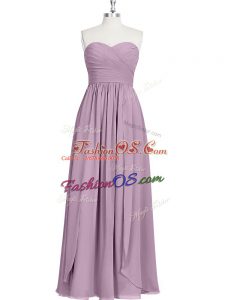 Fabulous Purple Sweetheart Zipper Ruching Dress for Prom Sleeveless