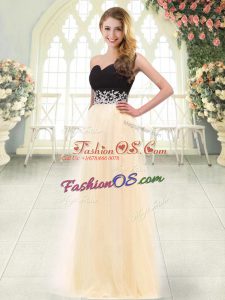 Champagne Party Dresses Prom and Party with Appliques Sweetheart Sleeveless Zipper