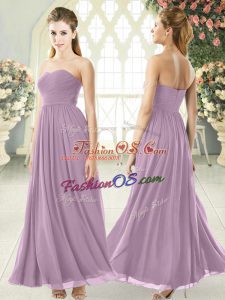 Custom Design Purple Sleeveless Chiffon Zipper Evening Dress for Prom and Party