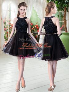 High Quality Black Sleeveless Tulle Zipper for Prom and Party
