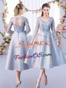 Trendy 3 4 Length Sleeve Lace Lace Up Dama Dress