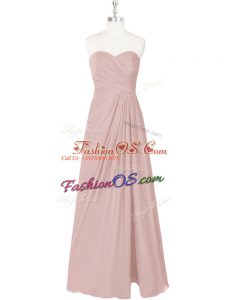 Sleeveless Zipper Floor Length Ruching Evening Dress