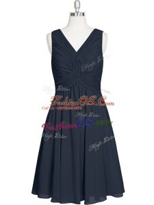 Spectacular Sleeveless Zipper Knee Length Ruching