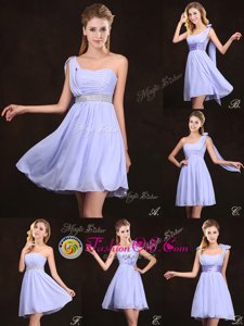 Elegant Sequins Sleeveless Zipper Wedding Party Dress Lavender Chiffon