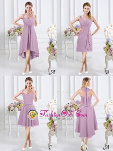 Beautiful Scoop Organza Sleeveless Mini Length Bridesmaids Dress and Lace and Ruffles and Belt
