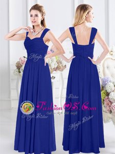Elegant Royal Blue Straps Zipper Ruching Quinceanera Court Dresses Sleeveless