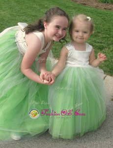 Attractive Sleeveless Bowknot Lace Up Flower Girl Dresses for Less