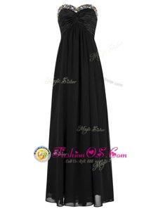 Fancy Black Oscars Dresses Prom and Party and For with Beading Sweetheart Sleeveless Zipper